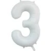 Witte Cijfer Ballon 3 Jaar Glans 86cm -Feestartikelen Winkel witte cijfer ballon 3 jaar glans 86cm