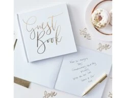 Witte Gastenboek 21cm -Feestartikelen Winkel witte gastenboek 21cm 2