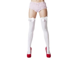 Witte Kousen Met Strik 2st -Feestartikelen Winkel witte kousen met strik 2st 1