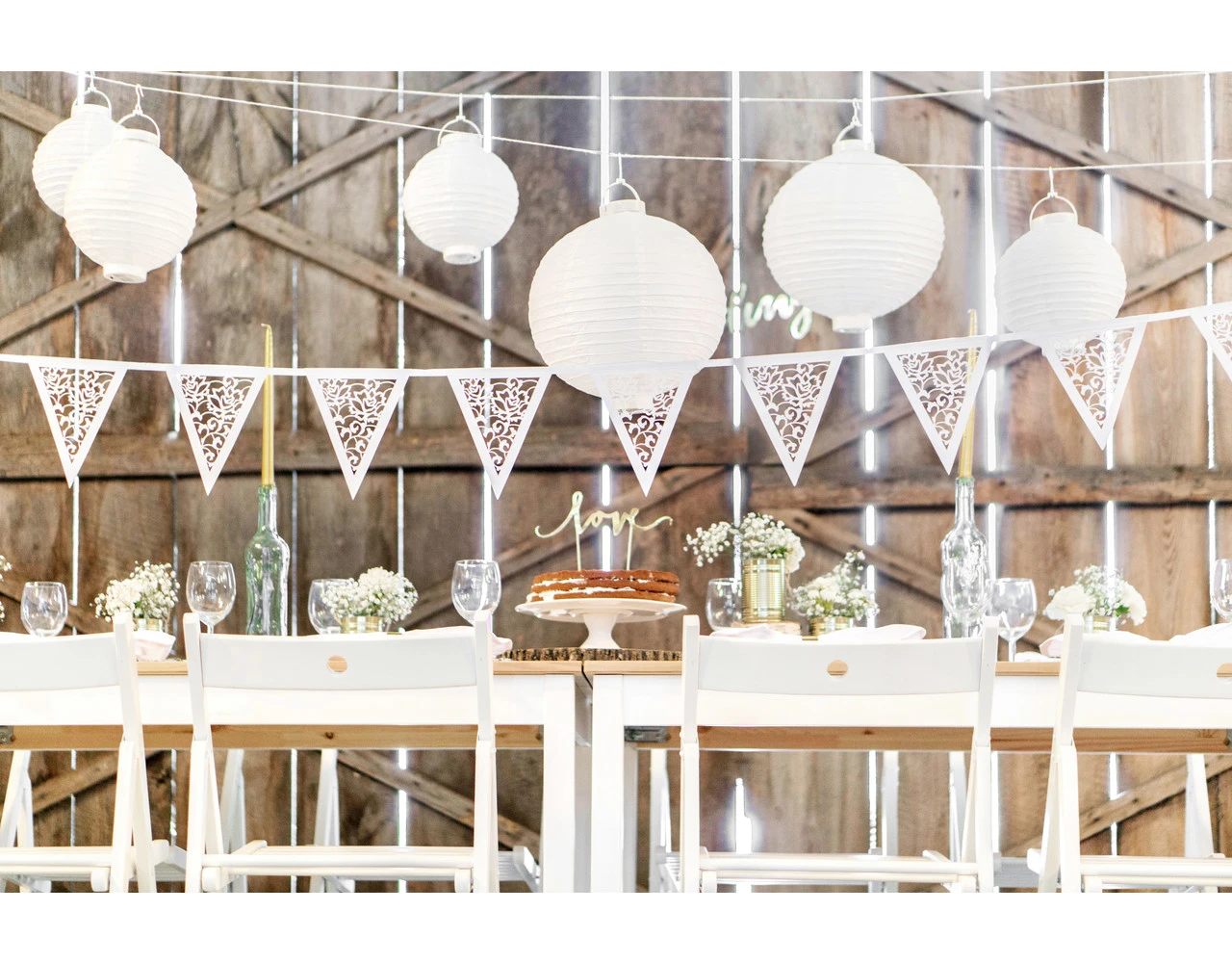 Witte Lampion Rond Met Lampje 20cm 8 Witte Lampion Rond Met Lampje 20cm - Afbeelding 6