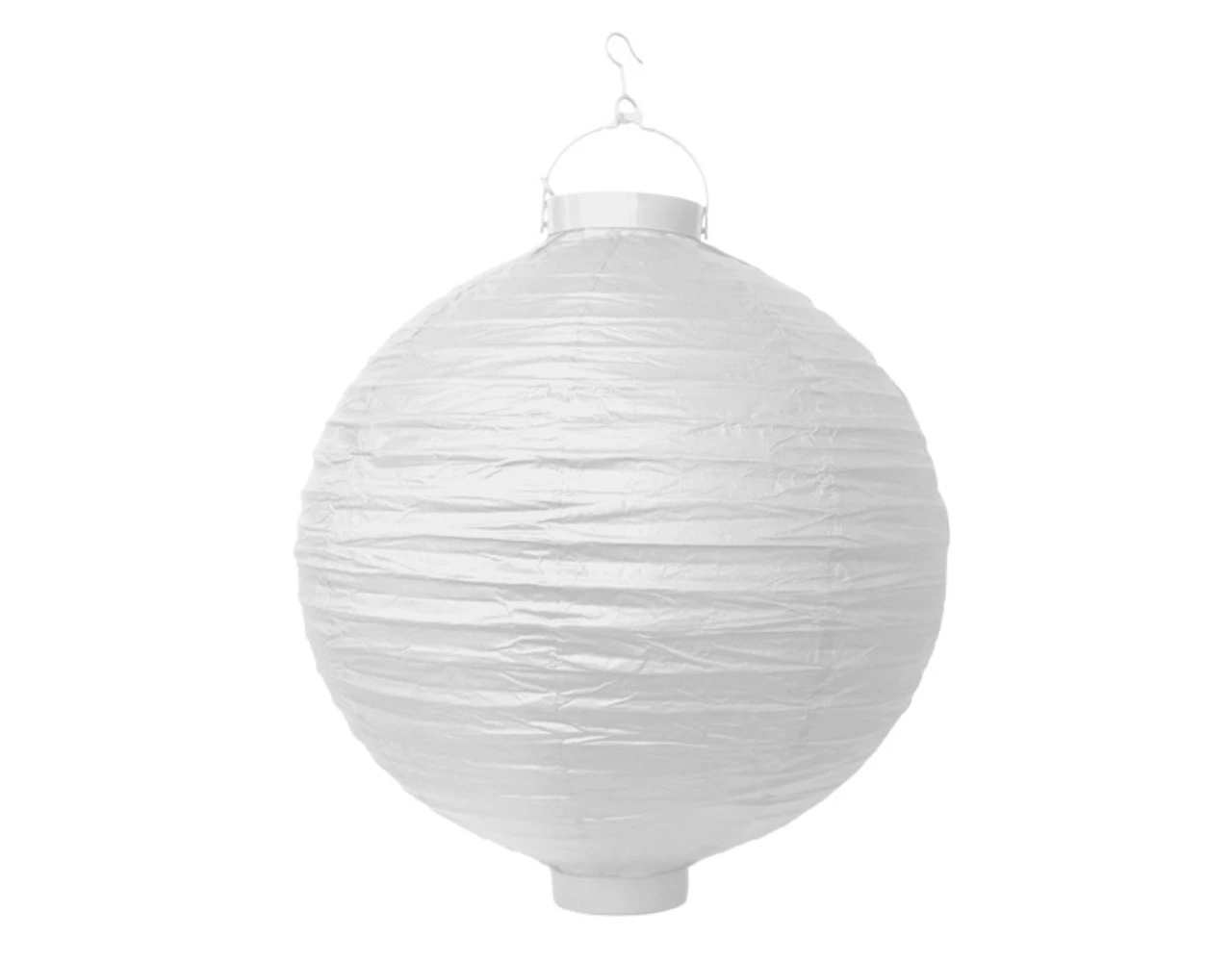 Witte Lampion Rond Met Lampje 20cm 3 Witte Lampion Rond Met Lampje 20cm