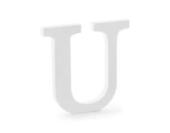 Witte Letter U Hout 20,5cm