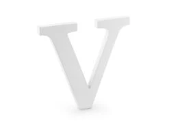 Witte Letter V Hout 21cm