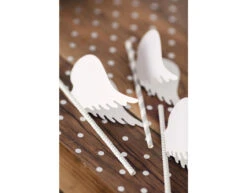 Witte Organza Stof Gouden Stippen 36cm 9m -Feestartikelen Winkel witte organza stof gouden stippen 36cm 9m 2