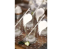 Witte Organza Stof Gouden Stippen 36cm 9m -Feestartikelen Winkel witte organza stof gouden stippen 36cm 9m 3