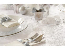 Witte Organza Stof Parels 48cm 9m -Feestartikelen Winkel witte organza stof parels 48cm 9m 3