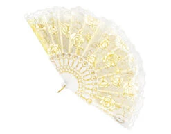 Witte Waaier Dorado 25cm -Feestartikelen Winkel witte waaier dorado 25cm 1