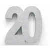 Zilver Tafeldecoratie Cijfer 20 Glitter 20,5cm