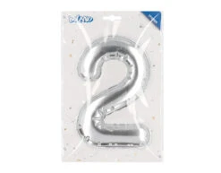 Zilveren 2 Jaar Stickers Folieballon 20cm -Feestartikelen Winkel zilveren 2 jaar stickers folieballon 20cm 2