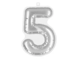 Zilveren 5 Jaar Stickers Folieballon 20cm