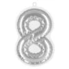 Zilveren 8 Jaar Stickers Folieballon 20cm -Feestartikelen Winkel zilveren 8 jaar stickers folieballon 20cm