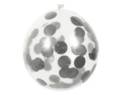 Zilveren Ballonnen Confetti 30cm 5st