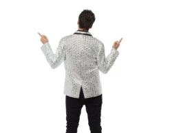 Zilveren Blazer Heren -Feestartikelen Winkel zilveren blazer heren 2