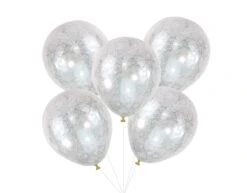 Zilveren Confetti Ballon Engelen Haar 30cm 5st
