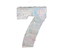 Zilveren Pinata 7 Jaar Holografisch 40cm