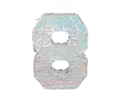 Zilveren Pinata 8 Jaar Holografisch 40cm