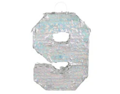 Zilveren Pinata 9 Jaar Holografisch 40cm