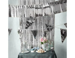 Zilveren Slinger Metallic 6m -Feestartikelen Winkel zilveren slinger metallic 6m 1