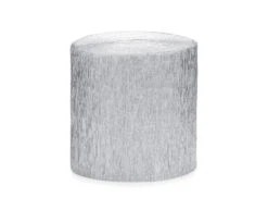 Zilveren Slingers Crepe Rol 5cm 10m 4st