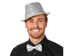 Zilveren Strik Paillet -Feestartikelen Winkel zilveren strik paillet 1