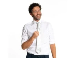 Zilveren Stropdas 50cm -Feestartikelen Winkel zilveren stropdas 50cm 1