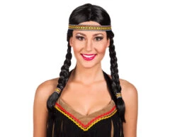 Zwart Pruik Kewanee Met Haarband