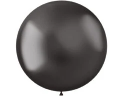 Zwarte Ballonnen Chroom 48cm 5st