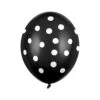 Zwarte Ballonnen Witte Stippjes 30cm 6st