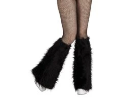 Zwarte Beenwarmers Pluche