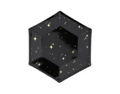 Zwarte Borden Gouden Sterren 20cm 6st