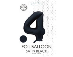 Zwarte Cijfer Ballon 4 Jaar Glans 86cm -Feestartikelen Winkel zwarte cijfer ballon 4 jaar glans 86cm 1