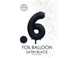 Zwarte Cijfer Ballon 6 Jaar Glans 86cm -Feestartikelen Winkel zwarte cijfer ballon 6 jaar glans 86cm 1