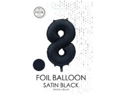 Zwarte Cijfer Ballon 8 Jaar Glans 86cm -Feestartikelen Winkel zwarte cijfer ballon 8 jaar glans 86cm 1
