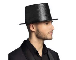 Zwarte Hoed Glitter 29cm -Feestartikelen Winkel zwarte hoed glitter 29cm 2