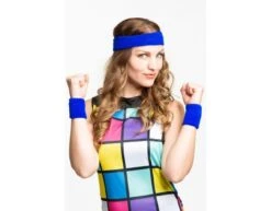 Zweetbandjes Blauw 3st