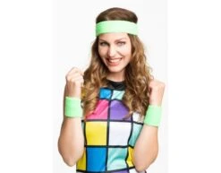 Zweetbandjes Neon Groen 3st