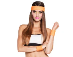 Zweetbandjes Neonoranje 3st